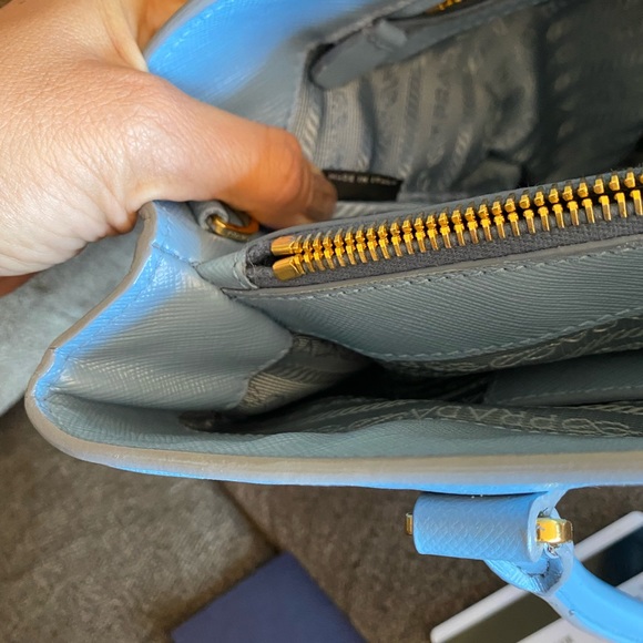 Authentic Prada double Lux tote purse blue with card - Picture 12 of 12